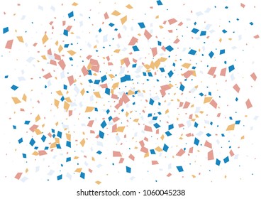 Festive color rectangle confetti background. Abstract frame confetti texture for holiday, postcard, poster, website, carnivals, birthday and children's parties. Cover confetti mock-up. Wedding card 