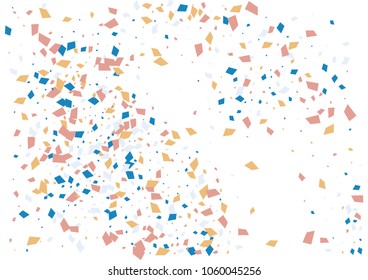 Festive color rectangle confetti background. Abstract frame confetti texture for holiday, postcard, poster, website, carnivals, birthday and children's parties. Cover confetti mock-up. Wedding card 