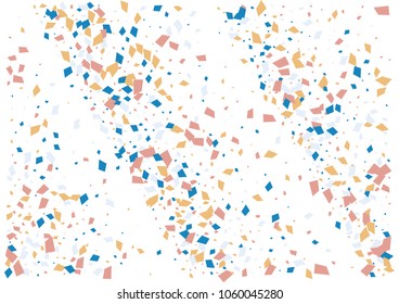 Festive color rectangle confetti background. Abstract frame confetti texture for holiday, postcard, poster, website, carnivals, birthday and children's parties. Cover confetti mock-up. Wedding card 