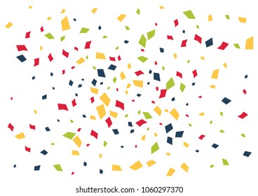 Festive color rectangle confetti background. Abstract frame confetti texture for holiday, postcard, poster, website, carnivals, birthday and children's parties. Cover confetti mock-up. Wedding card 