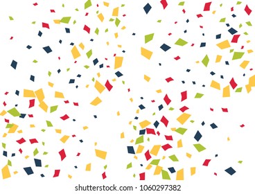 Festive color rectangle confetti background. Abstract frame confetti texture for holiday, postcard, poster, website, carnivals, birthday and children's parties. Cover confetti mock-up. Wedding card 