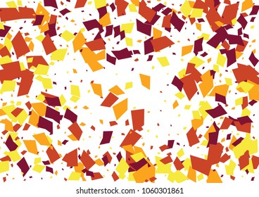 Festive color rectangle confetti background. Abstract frame confetti texture for holiday, postcard, poster, website, carnivals, birthday and children's parties. Cover confetti mock-up. Wedding card 