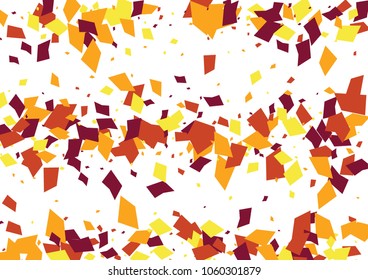 Festive color rectangle confetti background. Abstract frame confetti texture for holiday, postcard, poster, website, carnivals, birthday and children's parties. Cover confetti mock-up. Wedding card 