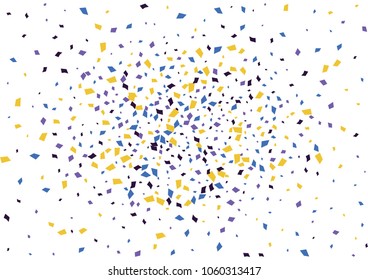 Festive color rectangle confetti background. Abstract frame confetti texture for holiday, postcard, poster, website, carnivals, birthday and children's parties. Cover confetti mock-up. Wedding card 