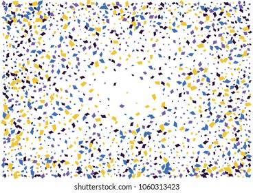 Festive color rectangle confetti background. Abstract frame confetti texture for holiday, postcard, poster, website, carnivals, birthday and children's parties. Cover confetti mock-up. Wedding card 