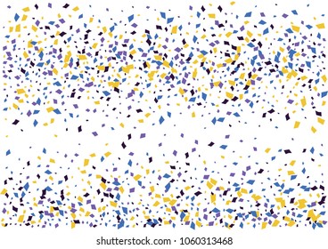 Festive color rectangle confetti background. Abstract frame confetti texture for holiday, postcard, poster, website, carnivals, birthday and children's parties. Cover confetti mock-up. Wedding card 