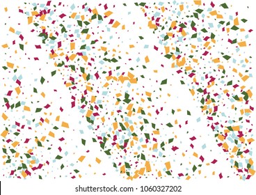 Festive color rectangle confetti background. Abstract frame confetti texture for holiday, postcard, poster, website, carnivals, birthday and children's parties. Cover confetti mock-up. Wedding card 