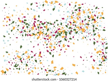Festive color rectangle confetti background. Abstract frame confetti texture for holiday, postcard, poster, website, carnivals, birthday and children's parties. Cover confetti mock-up. Wedding card 