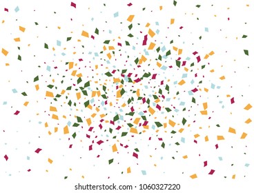 Festive color rectangle confetti background. Abstract frame confetti texture for holiday, postcard, poster, website, carnivals, birthday and children's parties. Cover confetti mock-up. Wedding card 