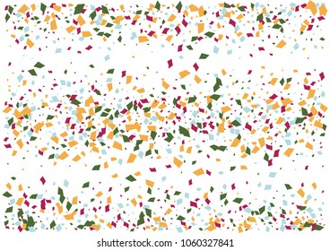 Festive color rectangle confetti background. Abstract frame confetti texture for holiday, postcard, poster, website, carnivals, birthday and children's parties. Cover confetti mock-up. Wedding card 
