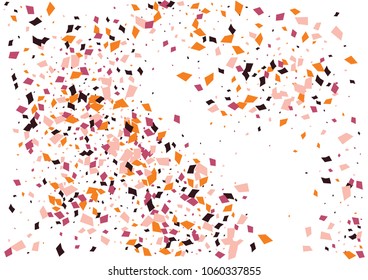 Festive color rectangle confetti background. Abstract frame confetti texture for holiday, postcard, poster, website, carnivals, birthday and children's parties. Cover confetti mock-up. Wedding card 