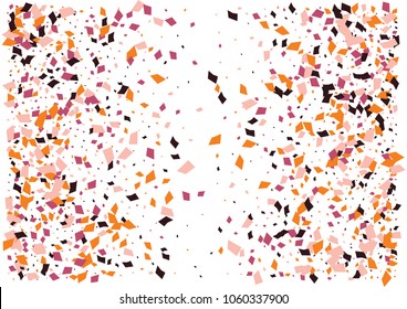 Festive color rectangle confetti background. Abstract frame confetti texture for holiday, postcard, poster, website, carnivals, birthday and children's parties. Cover confetti mock-up. Wedding card 