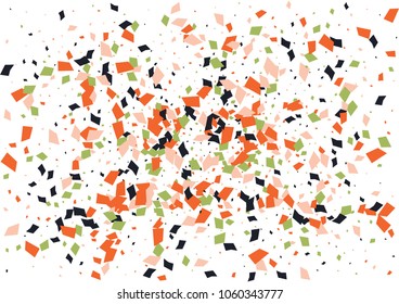 Festive color rectangle confetti background. Abstract frame confetti texture for holiday, postcard, poster, website, carnivals, birthday and children's parties. Cover confetti mock-up. Wedding card 