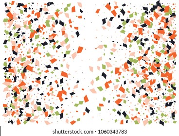 Festive color rectangle confetti background. Abstract frame confetti texture for holiday, postcard, poster, website, carnivals, birthday and children's parties. Cover confetti mock-up. Wedding card 