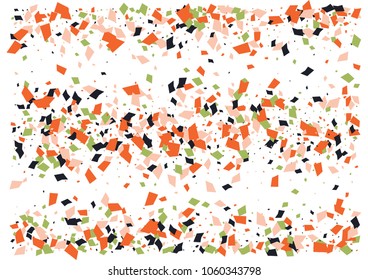 Festive color rectangle confetti background. Abstract frame confetti texture for holiday, postcard, poster, website, carnivals, birthday and children's parties. Cover confetti mock-up. Wedding card 