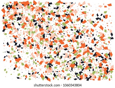 Festive color rectangle confetti background. Abstract frame confetti texture for holiday, postcard, poster, website, carnivals, birthday and children's parties. Cover confetti mock-up. Wedding card 