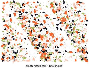 Festive color rectangle confetti background. Abstract frame confetti texture for holiday, postcard, poster, website, carnivals, birthday and children's parties. Cover confetti mock-up. Wedding card 