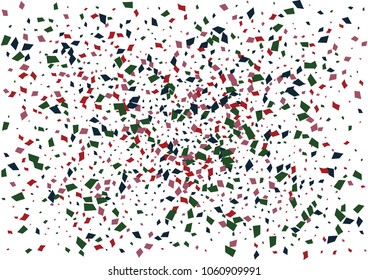 Festive color rectangle confetti background. Abstract frame confetti texture for holiday, postcard, poster, website, carnivals, birthday and children's parties. Cover confetti mock-up. Wedding card 