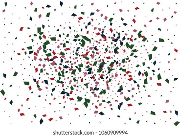Festive color rectangle confetti background. Abstract frame confetti texture for holiday, postcard, poster, website, carnivals, birthday and children's parties. Cover confetti mock-up. Wedding card 