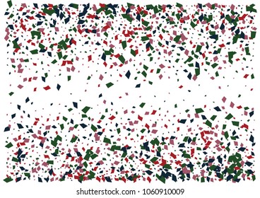 Festive color rectangle confetti background. Abstract frame confetti texture for holiday, postcard, poster, website, carnivals, birthday and children's parties. Cover confetti mock-up. Wedding card 