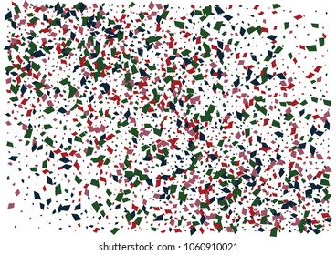 Festive color rectangle confetti background. Abstract frame confetti texture for holiday, postcard, poster, website, carnivals, birthday and children's parties. Cover confetti mock-up. Wedding card 