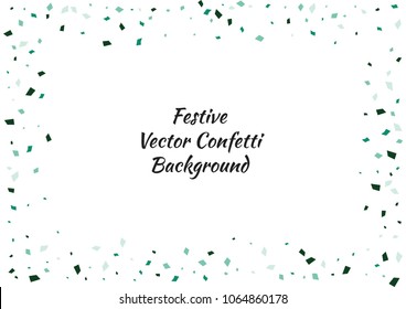 Festive color rectangle confetti background. Abstract frame confetti texture for holiday, postcard, poster, website, carnivals, birthday and children's parties. Cover confetti mock-up. Wedding card 