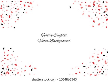 Festive color rectangle confetti background. Abstract frame confetti texture for holiday, postcard, poster, website, carnivals, birthday and children's parties. Cover confetti mock-up. Wedding card 