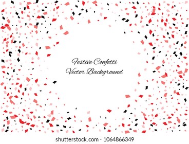 Festive color rectangle confetti background. Abstract frame confetti texture for holiday, postcard, poster, website, carnivals, birthday and children's parties. Cover confetti mock-up. Wedding card 
