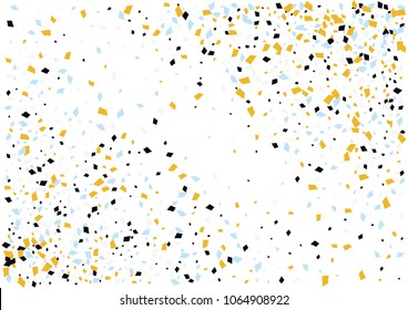 Festive color rectangle confetti background. Abstract frame confetti texture for holiday, postcard, poster, website, carnivals, birthday and children's parties. Cover confetti mock-up. Wedding card 