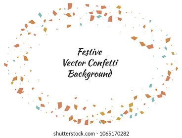Festive color rectangle confetti background. Abstract frame confetti texture for holiday, postcard, poster, website, carnivals, birthday and children's parties. Cover confetti mock-up. Wedding card 