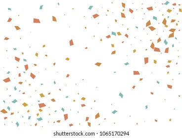 Festive color rectangle confetti background. Abstract frame confetti texture for holiday, postcard, poster, website, carnivals, birthday and children's parties. Cover confetti mock-up. Wedding card 