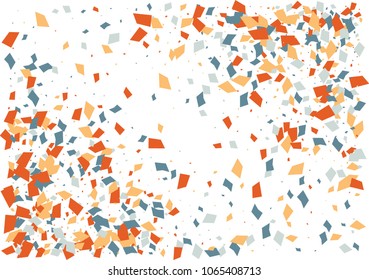 Festive color rectangle confetti background. Abstract frame confetti texture for holiday, postcard, poster, website, carnivals, birthday and children's parties. Cover confetti mock-up. Wedding card 