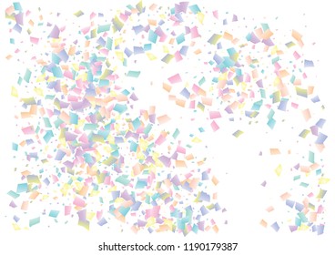 Festive color rectangle confetti background. Abstract frame confetti texture for holiday, postcard, poster, website, carnival, birthday, children's parties. Cover confetti mock-up. Wedding card layout