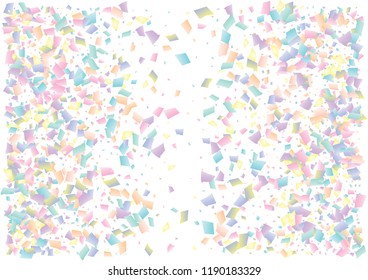 Festive color rectangle confetti background. Abstract frame confetti texture for holiday, postcard, poster, website, carnival, birthday, children's parties. Cover confetti mock-up. Wedding card layout
