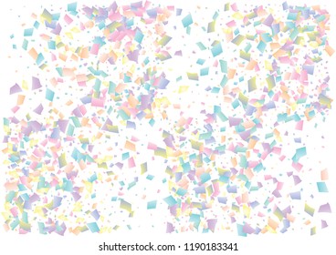 Festive color rectangle confetti background. Abstract frame confetti texture for holiday, postcard, poster, website, carnival, birthday, children's parties. Cover confetti mock-up. Wedding card layout