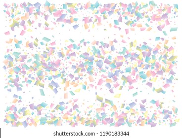 Festive color rectangle confetti background. Abstract frame confetti texture for holiday, postcard, poster, website, carnival, birthday, children's parties. Cover confetti mock-up. Wedding card layout