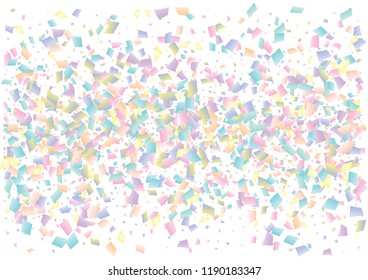 Festive color rectangle confetti background. Abstract frame confetti texture for holiday, postcard, poster, website, carnival, birthday, children's parties. Cover confetti mock-up. Wedding card layout