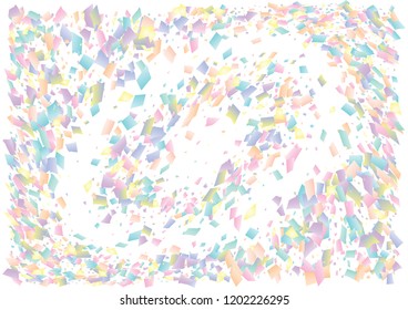Festive color rectangle confetti background. Abstract frame confetti texture for holiday, postcard, poster, website, carnival, birthday, children's parties. Cover confetti mock-up. Wedding card layout