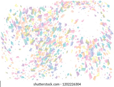 Festive color rectangle confetti background. Abstract frame confetti texture for holiday, postcard, poster, website, carnival, birthday, children's parties. Cover confetti mock-up. Wedding card layout