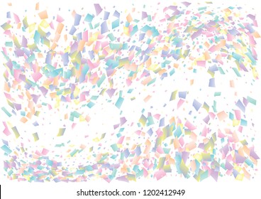 Festive color rectangle confetti background. Abstract frame confetti texture for holiday, postcard, poster, website, carnival, birthday, children's parties. Cover confetti mock-up. Wedding card layout