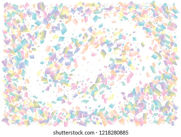 Festive color rectangle confetti background. Abstract frame confetti texture for holiday, postcard, poster, website, carnival, birthday, children's parties. Cover confetti mock-up. Wedding card layout