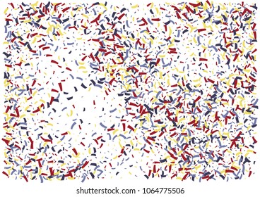Festive color ribbon confetti background. Abstract frame confetti texture for holiday, postcard, poster, website, carnivals, birthday and children's parties. Cover confetti mock-up. Wedding card 
