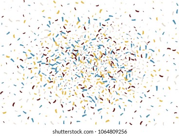 Festive color ribbon confetti background. Abstract frame confetti texture for holiday, postcard, poster, website, carnivals, birthday and children's parties. Cover confetti mock-up. Wedding card 