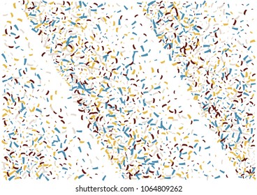 Festive color ribbon confetti background. Abstract frame confetti texture for holiday, postcard, poster, website, carnivals, birthday and children's parties. Cover confetti mock-up. Wedding card 