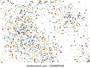 Festive color ribbon confetti background. Abstract frame confetti texture for holiday, postcard, poster, website, carnivals, birthday and children's parties. Cover confetti mock-up. Wedding card 