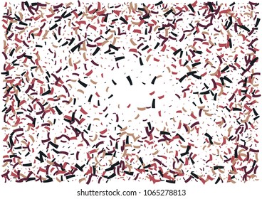 Festive color ribbon confetti background. Abstract frame confetti texture for holiday, postcard, poster, website, carnivals, birthday and children's parties. Cover confetti mock-up. Wedding card 