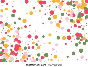 Festive color round confetti background. Abstract frame confetti texture for holiday, postcard, poster, website, carnivals, birthday and children's parties. Cover confetti mock-up. Wedding card layout