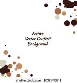 Festive color round confetti background. Square frame confetti texture for holiday, postcard, poster, website, carnivals, birthday and children's parties. Cover confetti mock-up. Wedding card layout