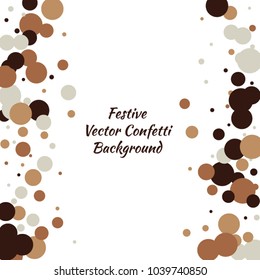 Festive color round confetti background. Square frame confetti texture for holiday, postcard, poster, website, carnivals, birthday and children's parties. Cover confetti mock-up. Wedding card layout