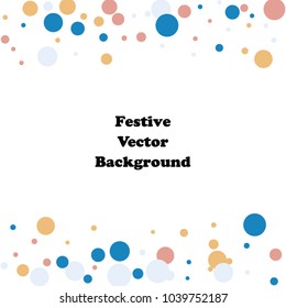 Festive color round confetti background. Square frame confetti texture for holiday, postcard, poster, website, carnivals, birthday and children's parties. Cover confetti mock-up. Wedding card layout